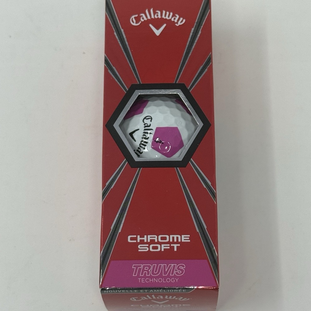NIB Callaway Chrome Soft TRUVIS Golf Balls NEW SLEEVE (3 Golf Balls)